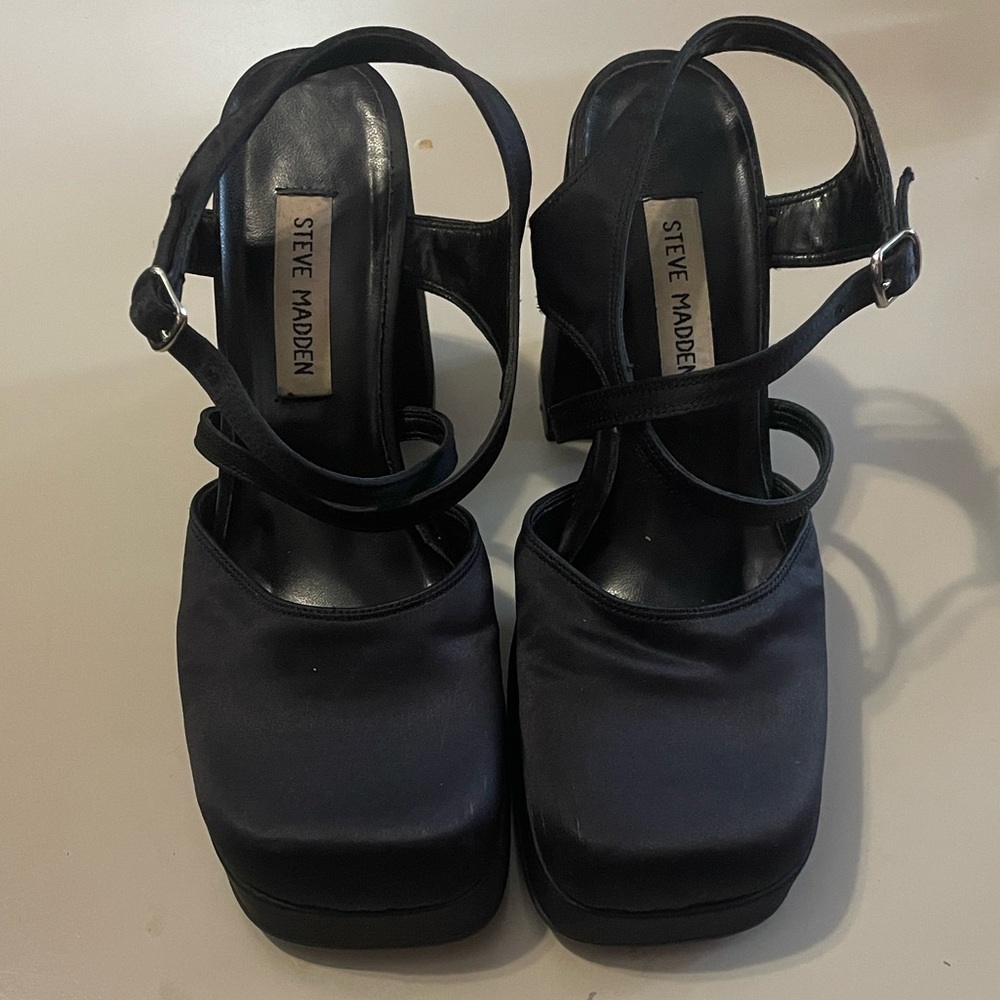 Steve Madden Black Platform Heels